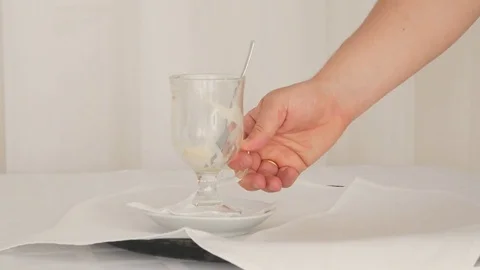 Waiter's Hands Take the Glass Stock Footage 76681419