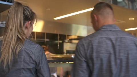 Waiters At Restaurant 스톡 동영상 105381064