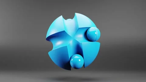 Waiting abstract satisfying loop 3d animation of rotating blue spheres Stock Footage 219577274
