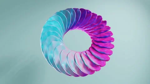 Waiting abstract satisfying loop 3d animation of leaf like shapes and pastel Stock Footage 223495440