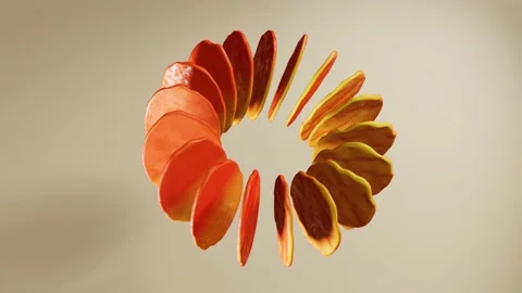 Waiting abstract satisfying loop 3d animation of leaf like shapes and pastel Stock-Footage 226908857