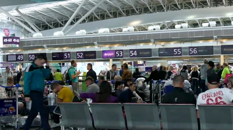 Waiting in the airport Borispol Stock Footage 55375785