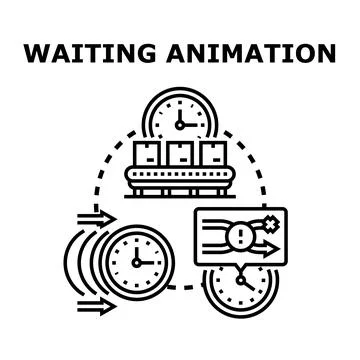 Waiting animation concept for loading process and time management イラスト素材