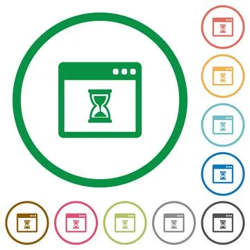 Waiting application flat icons with outlines 스톡 일러스트
