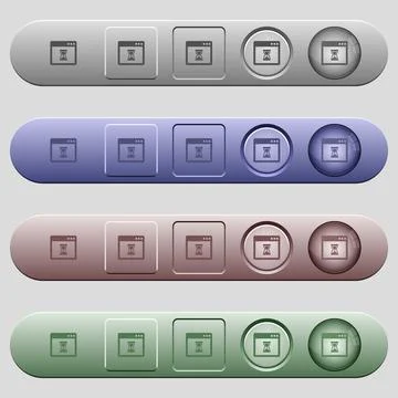 Waiting application icons on horizontal menu bars Illustrazione stock