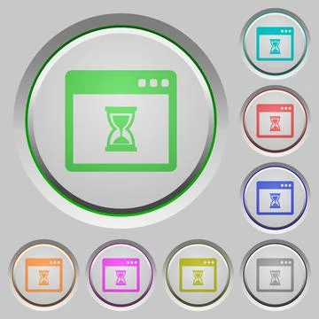 Waiting application push buttons Stock Illustration