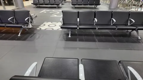 Waiting area video. Waiting empty seats editorial video. Video stock 303418027
