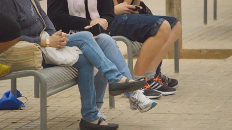 Waiting On Benches Stock Footage 64549110