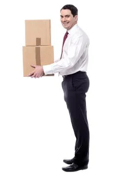 Waiting for book this parcels. Stock Photos