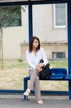 Waiting for a bus Stock Photos
