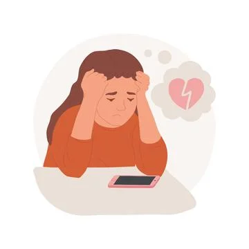 Waiting for call isolated cartoon vector illustration. Illustrazione stock