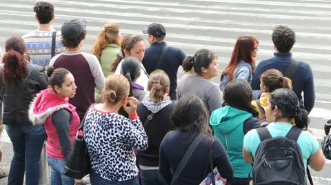 Waiting to cross Stock Footage 46480614