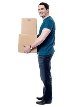 Waiting for deliver the parcels. Stock Photos