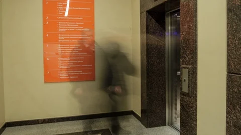Waiting for the Elevator Stock Footage 113426868