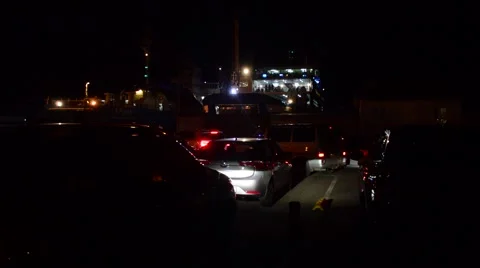 Waiting for the ferry in Crimea Stock Footage 54690553