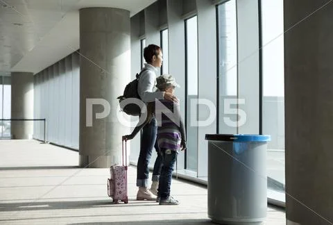 Waiting for the flight Stock Photos