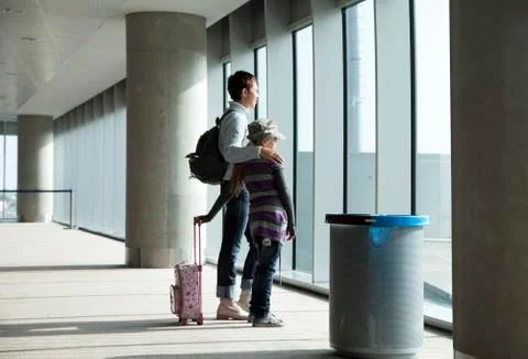 Waiting for the flight 写真素材