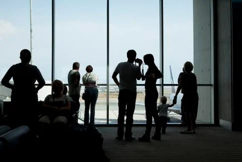 Waiting for the flight 写真素材