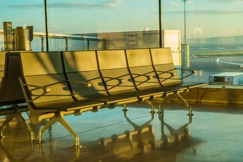 Waiting for a flight Foto stock