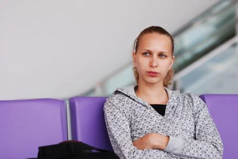 Waiting for a flight Stock Photos