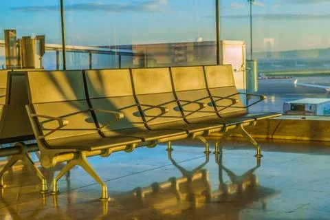 Waiting for a flight Foto stock