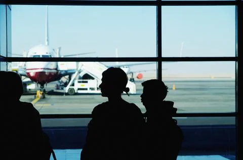 Waiting for the flight Foto stock