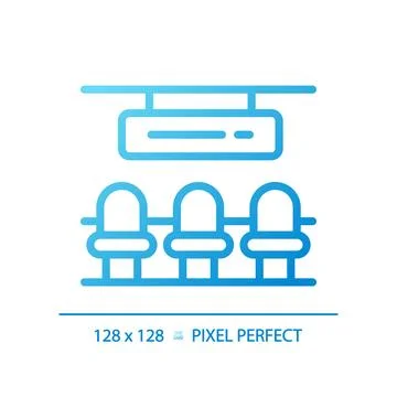 Waiting hall pixel perfect gradient linear vector icon Ilustração Stock