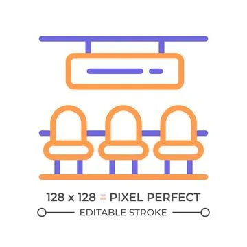 Waiting hall two color line icon Stock Illustration