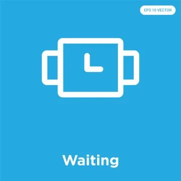 Waiting icon isolated on blue background Illustrazione stock gratuita