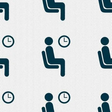 Waiting icon sign. Seamless pattern with geometric texture. 스톡 일러스트