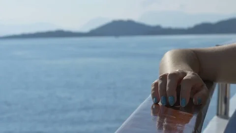 Waiting Impatient on Ship Deck Stock Footage 77356844