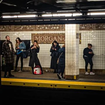 Waiting for the L train Stock Photos