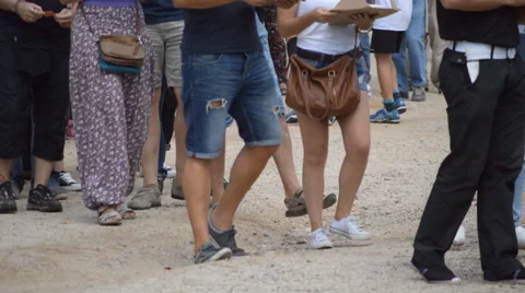 Waiting In Line At Event Stock Footage 55083522