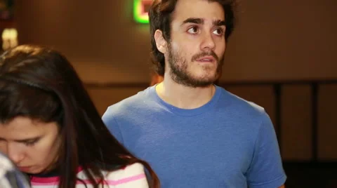 Waiting in line Stock Footage 46863869