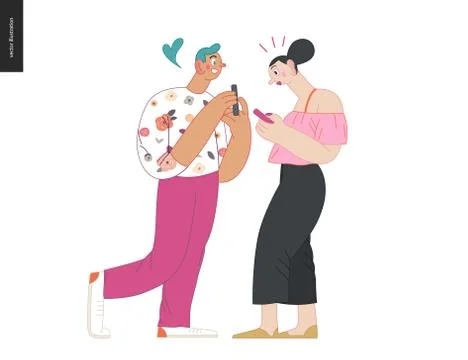 Waiting in line Stock Illustration