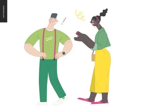 Waiting in line Stock Illustration
