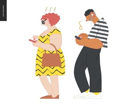 Waiting in line Illustrazione stock