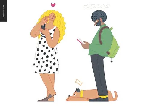 Waiting in line Stock Illustration
