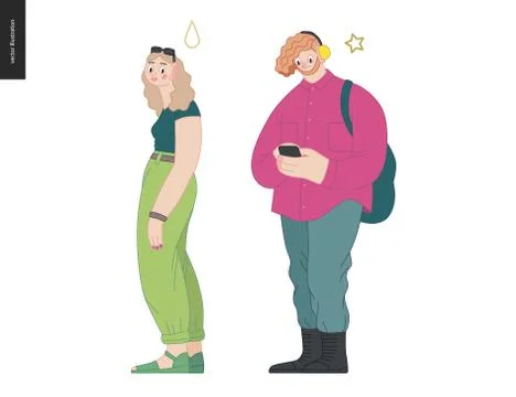 Waiting in line Stock Illustration