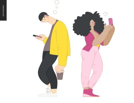 Waiting in line Stock Illustration