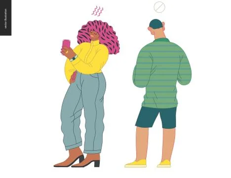 Waiting in line Stock Illustration