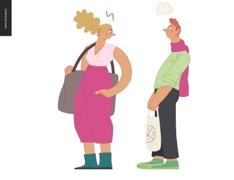 Waiting in line Stock Illustration