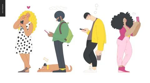 Waiting in line Illustrazione stock