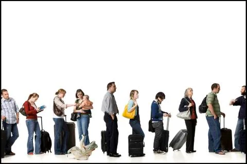 Waiting in line Foto stock