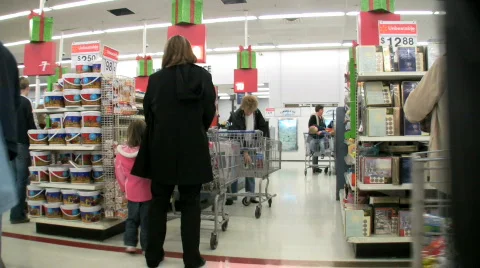Waiting in line at Walmart Stock-Footage 299925