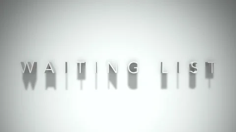 Waiting list 3D title animation white text on a white background Stock Footage 299373650