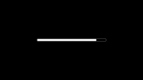 Waiting loading bar animation with Text Percentage on Black Background Stock Footage 321012052
