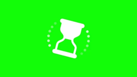 Waiting for loading,  hourglass icon animation on chroma key. Seamless loopin Stock Footage 283535399