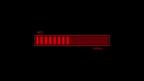 Waiting loading progress bar showing percent and the word loading animation Stock Footage 337182895