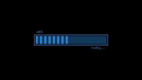 Waiting loading progress bar showing percent and the word loading animation Stock Footage 337182896